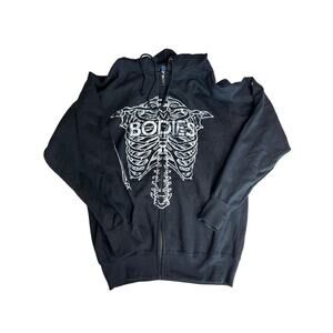MV SPORT Zip Hoodie | Size Small | Skeleton Graphic “BODIES” | Full-Zip | Alt